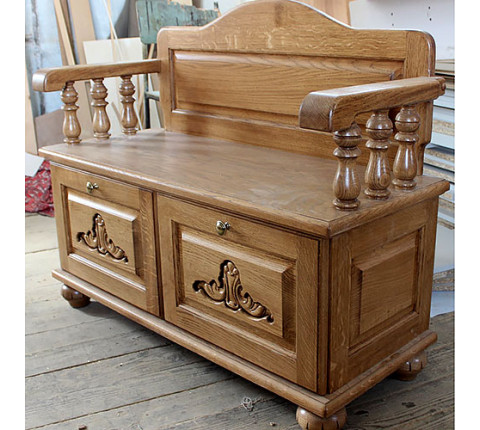 Shoe cabinet with backrest