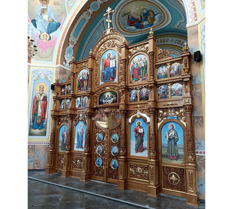 Іконостас з дуба з ручним різьбленням