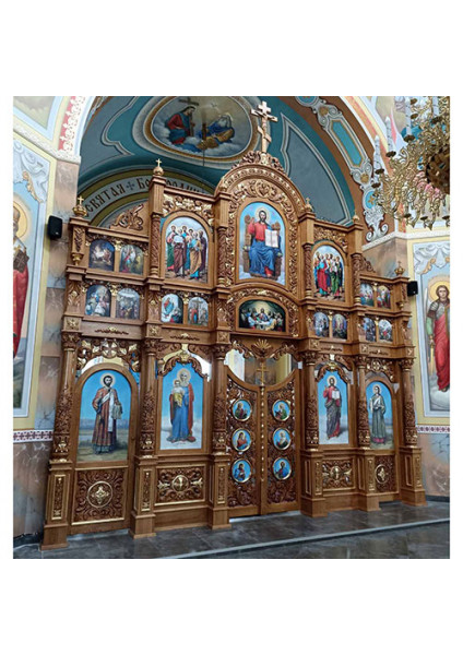 Іконостас з дуба з ручним різьбленням