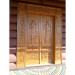 Carved church doors with archangels Michael and Gabriel