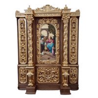 Wooden iconostasis, frame construction