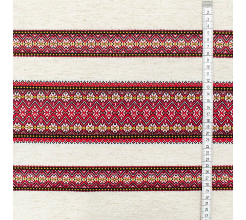 Ethno-fabric with ornament for decor Randevu-3 TDK-110-K 5/1, per meter.