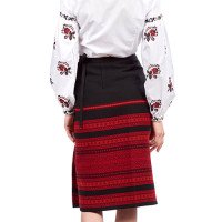 Women's plakhta "Black" — Hutsul clothing with embroidery in red threads