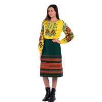 Women's "Green" Plakhta — Hutsul clothing in a rich color