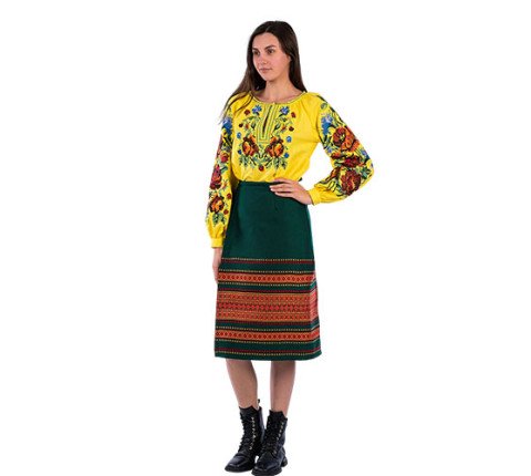 Women's plakhta "Green" — Hutsul clothing in a rich color