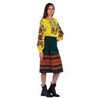 Women's "Green" Plakhta — Hutsul clothing in a rich color