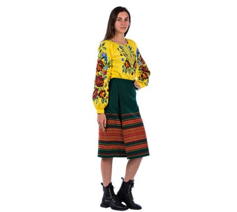 Women's plakhta "Green" — Hutsul clothing in a rich color