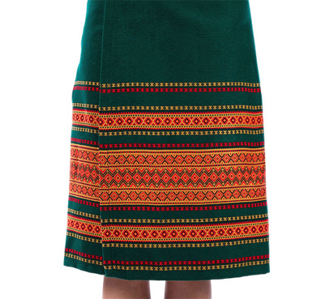 Women's plakhta "Green" — Hutsul clothing in a rich color