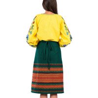 Women's "Green" Plakhta — Hutsul clothing in a rich color