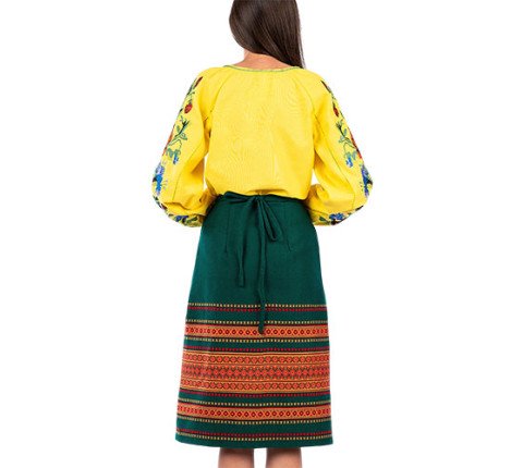 Women's plakhta "Green" — Hutsul clothing in a rich color