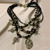 Necklace "Virgin Mary with blooming crosses"