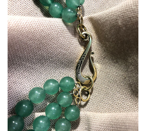Necklace "Jade Virgin Mary" made of brass — handmade