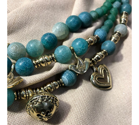 Necklace "Jade Virgin Mary" made of brass — handmade