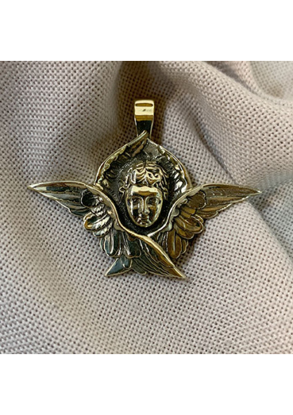 Angel Pendant made of brass — a heavenly amulet handcrafted