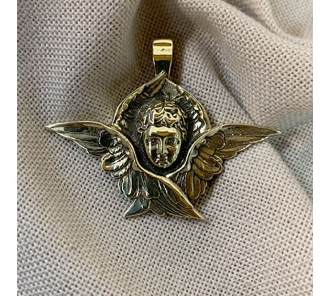 Angel Pendant made of brass — a heavenly amulet handcrafted