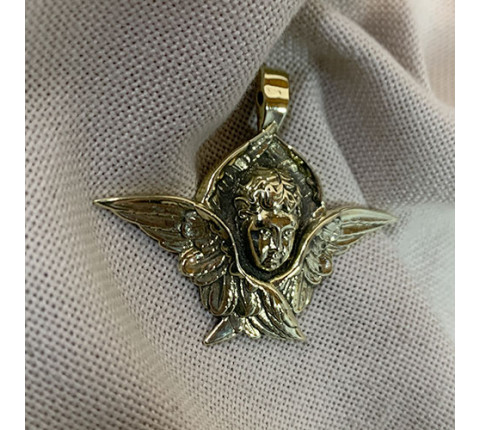 Angel Pendant made of brass — a heavenly amulet handcrafted