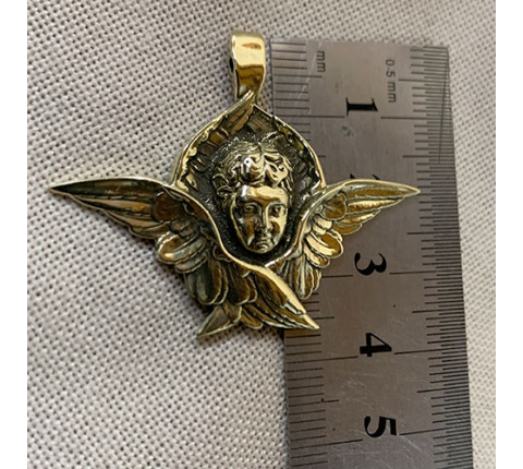 Angel Pendant made of brass — a heavenly amulet handcrafted