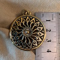 Handmade "Fern Flower" pendant made of brass
