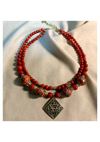 Necklace "Earth's Bloom" handmade from brass