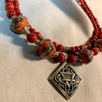 Necklace "Earth's Bloom" handmade from brass