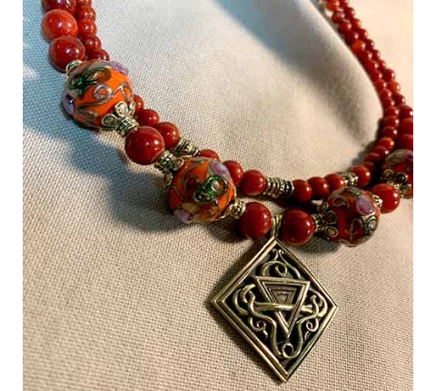 Necklace "Earth's Bloom" handmade from brass