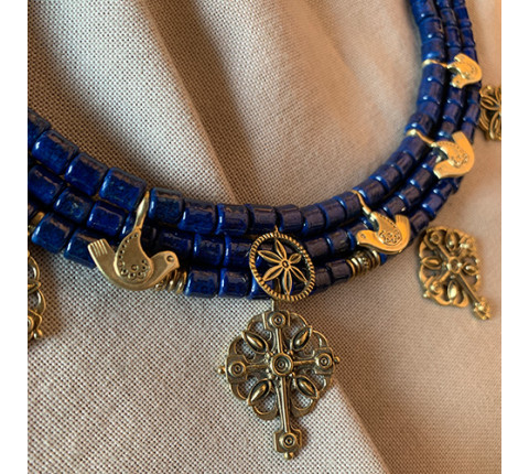 Necklace "Sources" made of brass — handmade