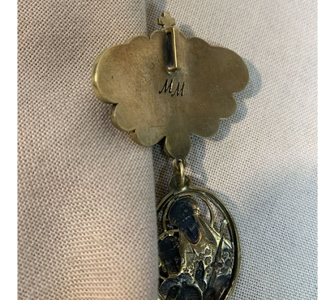 Duch "Madonna with Child" handmade from brass