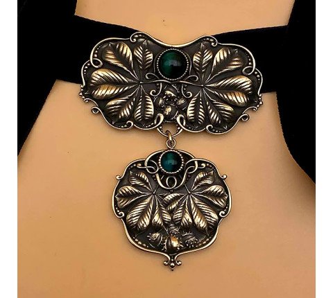 Brass handmade "Chestnuts" pendant
