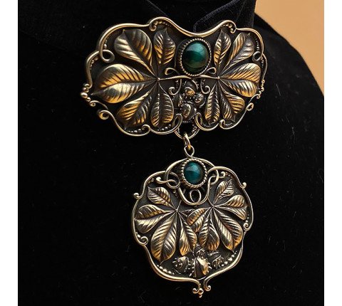 Brass handmade "Chestnuts" pendant