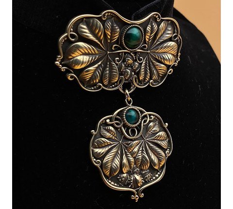 Brass handmade "Chestnuts" pendant