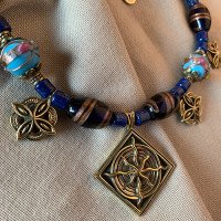 Necklace "Efir" handmade from brass