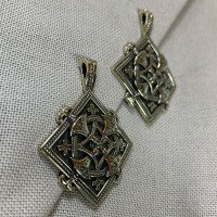 Pendant "Mountain Shield" handmade from brass