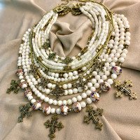 Set of three necklaces "Hutsul Carry" — handmade