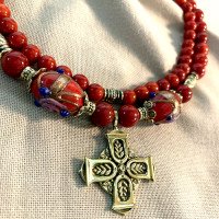 Handmade "Kalynove" necklace made of brass