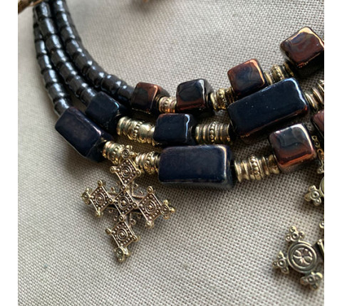 Necklace "Carpathian Night" made of brass — handmade