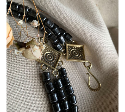 Necklace "Carpathian Night" made of brass — handmade