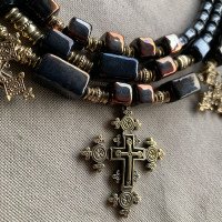 Necklace "Carpathian Night" made of brass — handmade