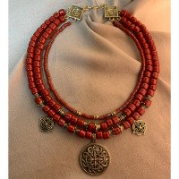 Necklace "Carpathian Flame" made of brass — handmade