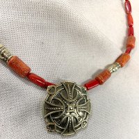 Handmade "Cross Shield" necklace made of brass