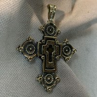 Handmade brass "Cross 2" pendant cross