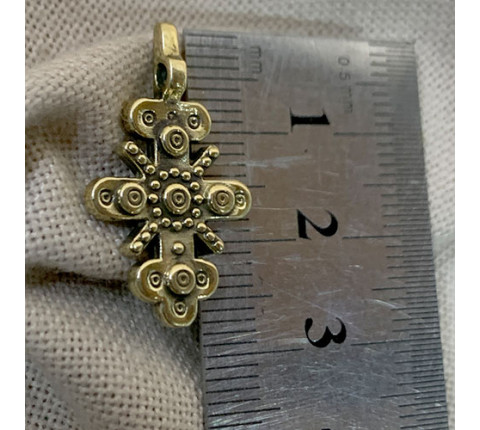 Cross 4 made of brass — Hutsul breast cross of author's work