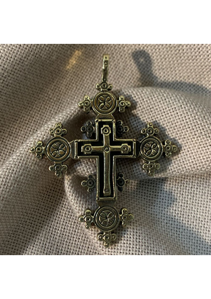 Handmade brass cross pendant "Cross 6"