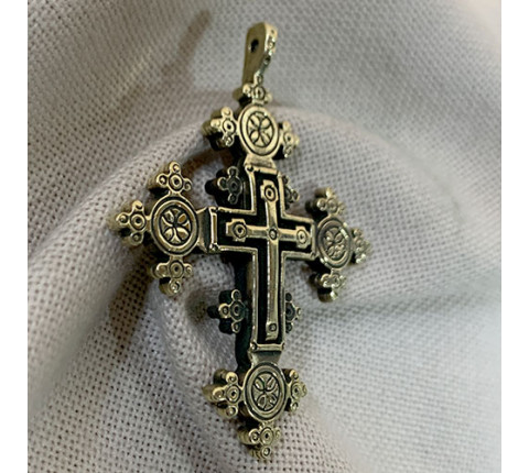 Handmade brass cross pendant "Cross 6"
