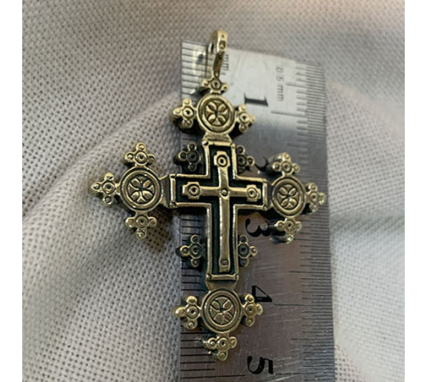 Handmade brass cross pendant "Cross 6"