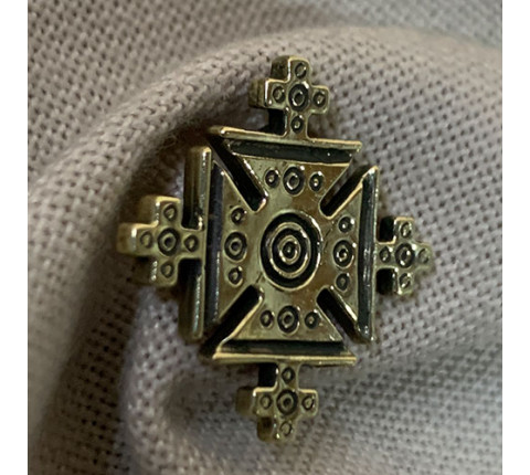 Cross 8 made of brass — Hutsul handmade breast cross