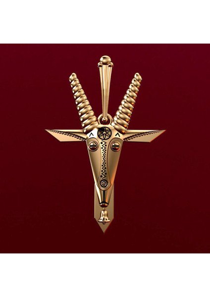 Hutsul brass pendant "Goat" in the form of a head with a bell