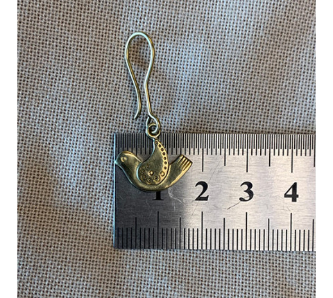 Earrings "Birds" handmade from brass