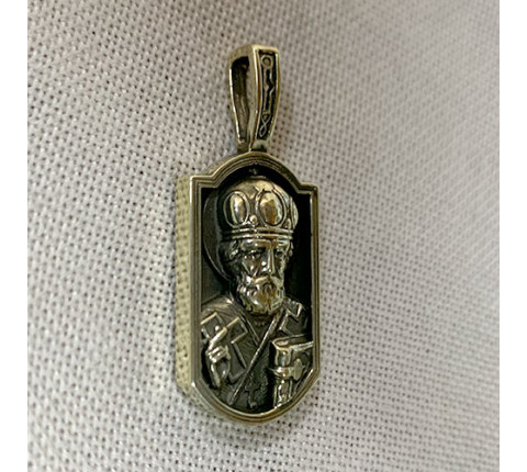 Pendant "Saint Nicholas" handmade from brass