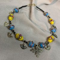 Handmade necklace "Ukrainochka" made of brass