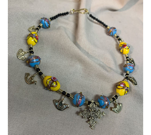 Handmade "Ukrainian" necklace made of brass